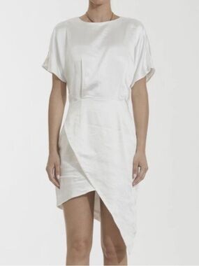 Elliatt Altair Asymmetrical Mini Dress Ivory White